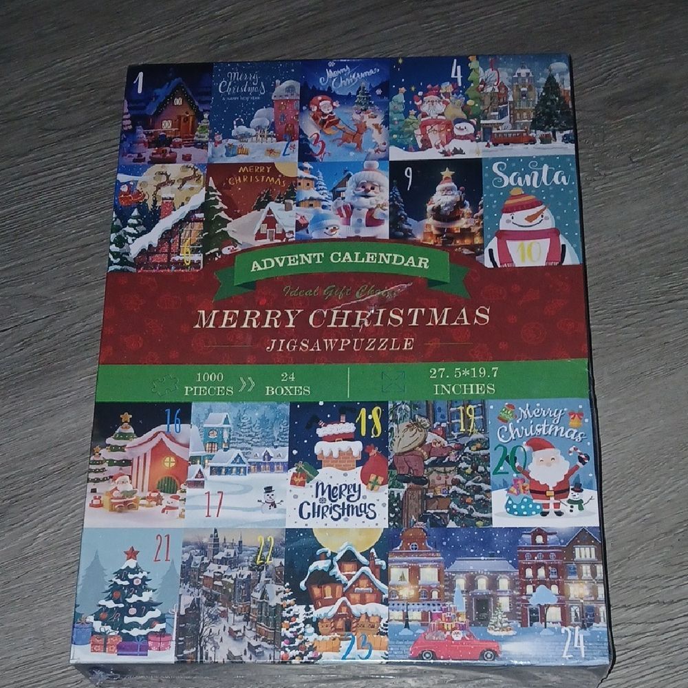Merry Christmas Advent Calendar Jigsaw Puzzle NIB